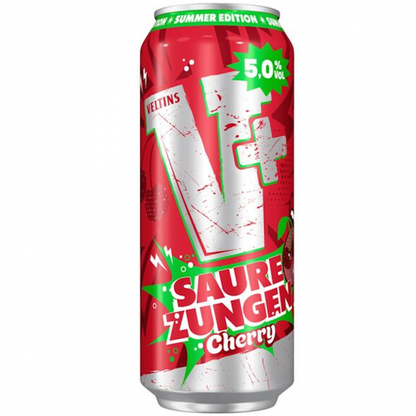 Veltins V+ Saure Zunge Cherry – fruchtig‑saures Biermischgetränk mit intensivem Kirschgeschmack. Limited Edition. Lieferung in Hamburg & Umgebung.
