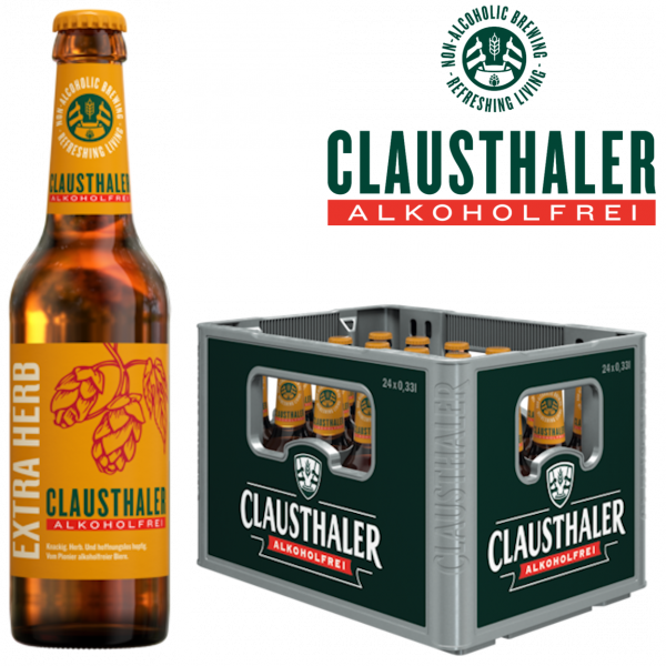 Clausthaler Extra herb (24/0,33 Ltr. Glas MEHRWEG)