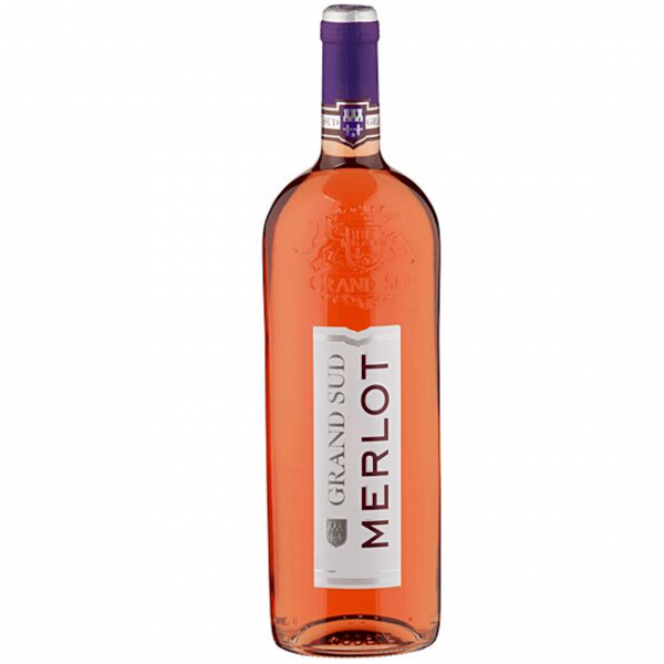 Grand Sud Merlot Rosé halbtrocken, französischer Roséwein, zartrosa Farbe