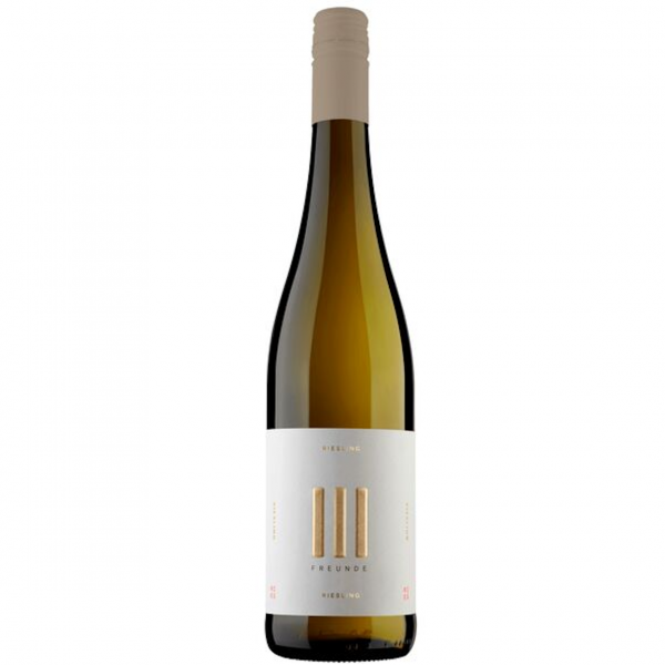 III Freunde Riesling Trocken, deutscher Weißwein, hellgolden