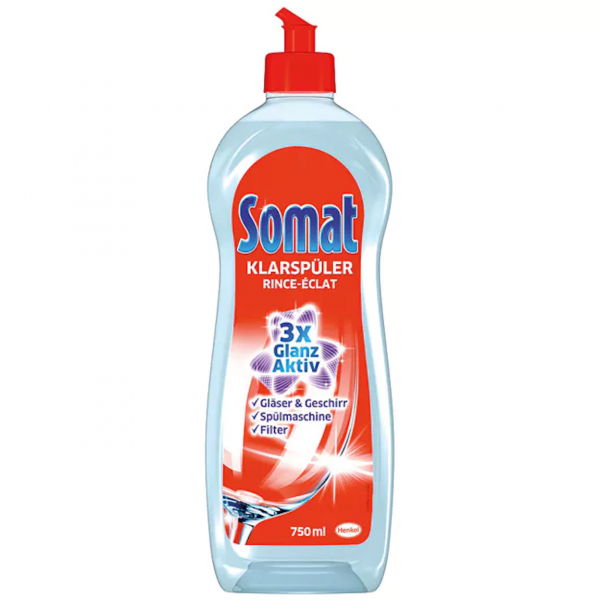 Somat Klarspüler 750 ml – Für glänzendes Geschirr ohne Flecken, mit starkem Trocknungseffekt und Glasschutz.