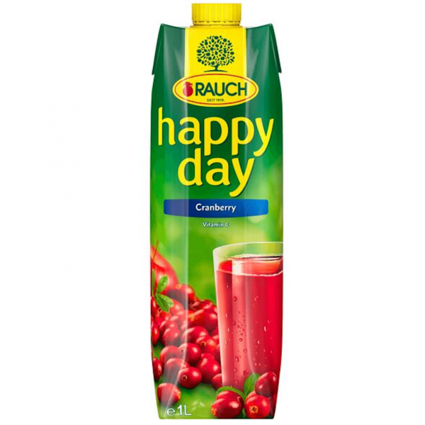 Rauch Happy Day Cranberry – herb‑fruchtiges Cranberrygetränk mit Vitamin C. Intensiv, aromatisch & perfekt für Schorlen.