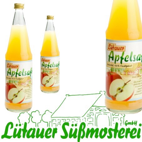 Lütauer Apfelsaft naturtrüb (6/0,7 Ltr. Glas MEHRWEG)