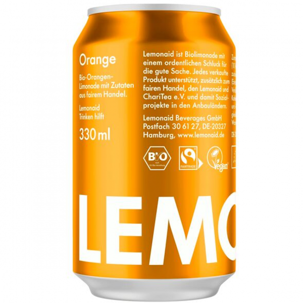 Lemonaid Orange (12/0,33 Ltr. Dose EINWEG)