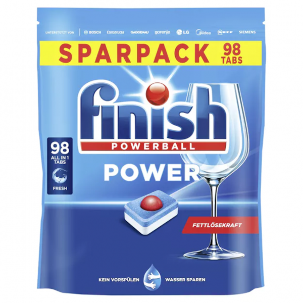 Finish Power Fresh – 98 Frische‑Matrosen für strahlendes Geschirr.