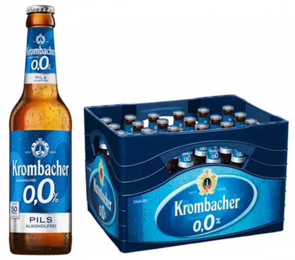 Krombacher Pils alkoholfrei 0,0% (24/0,33 Ltr. Glas MEHRWEG)
