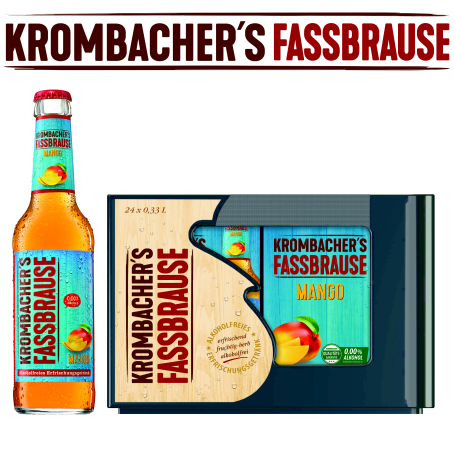 Krombacher Fassbrause Mango (24/0,33 Ltr. Glas MEHRWEG)